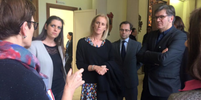 Avec Segolène Neuville, Secrétaire d’Etat chargée de la lutte contre l’exclusion, à l’IRTS de Montrouge