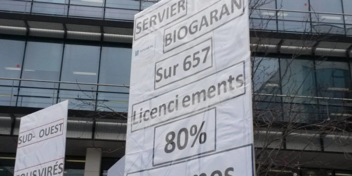 Avec les salariés de Servier à Suresnes