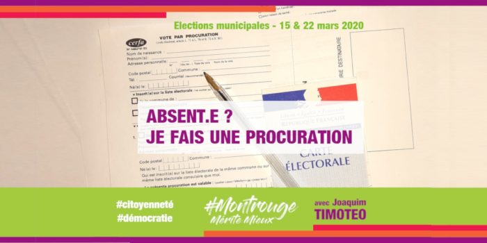 Je ne peux pas aller voter le 15 mars et / ou le 22 mars, je fais une procuration
