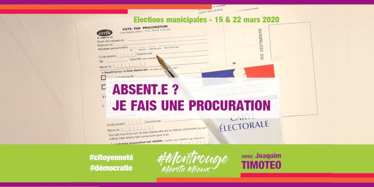 You are currently viewing Je ne peux pas aller voter le 15 mars et / ou le 22 mars, je fais une procuration